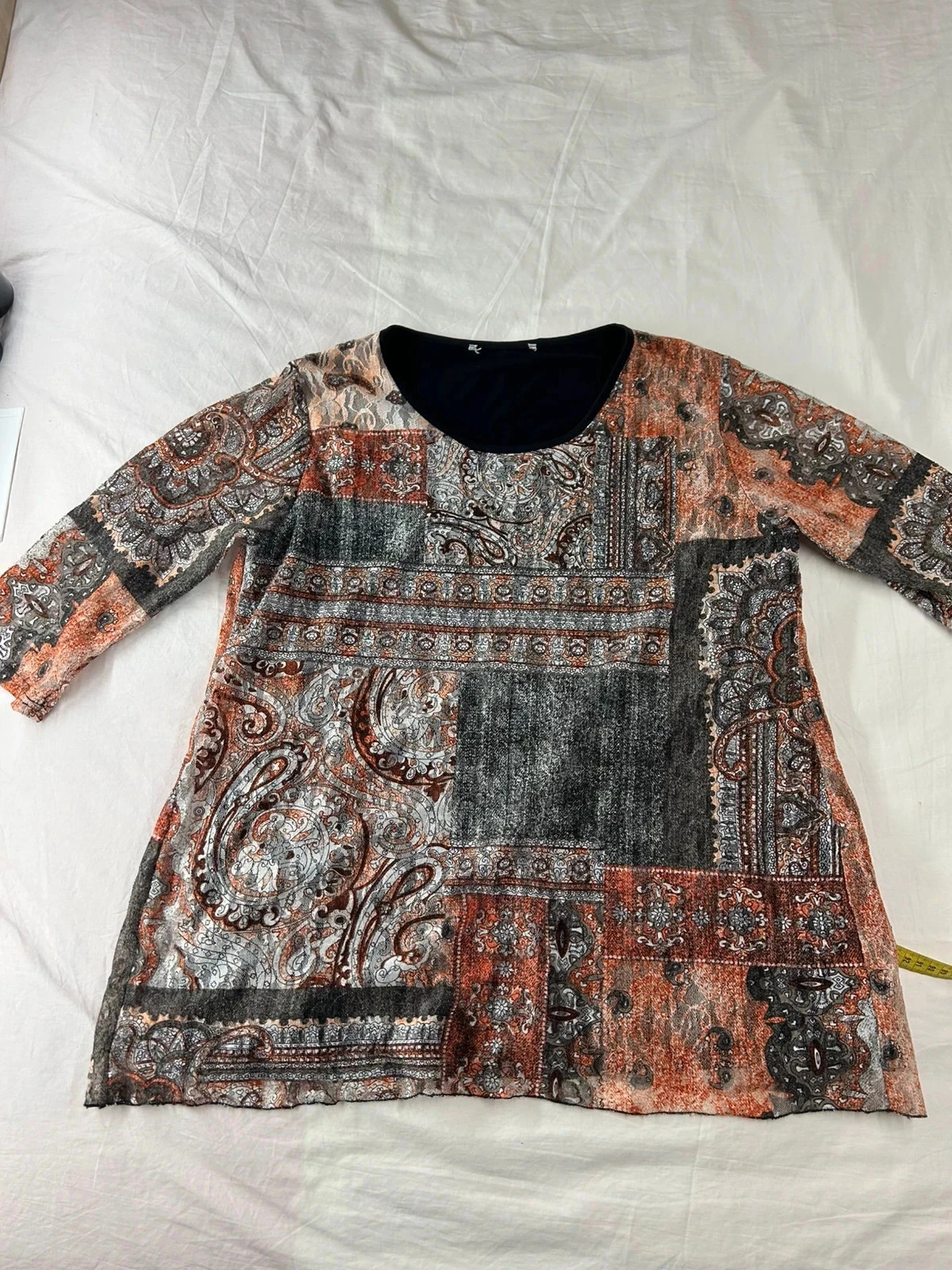 Blouse à manches longues halogene paris multicolore à motifs vintage